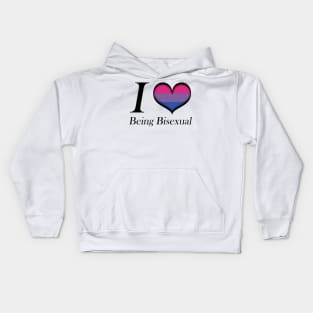 I Heart Being Bisexual Design Pride Flag Colored Heart Kids Hoodie